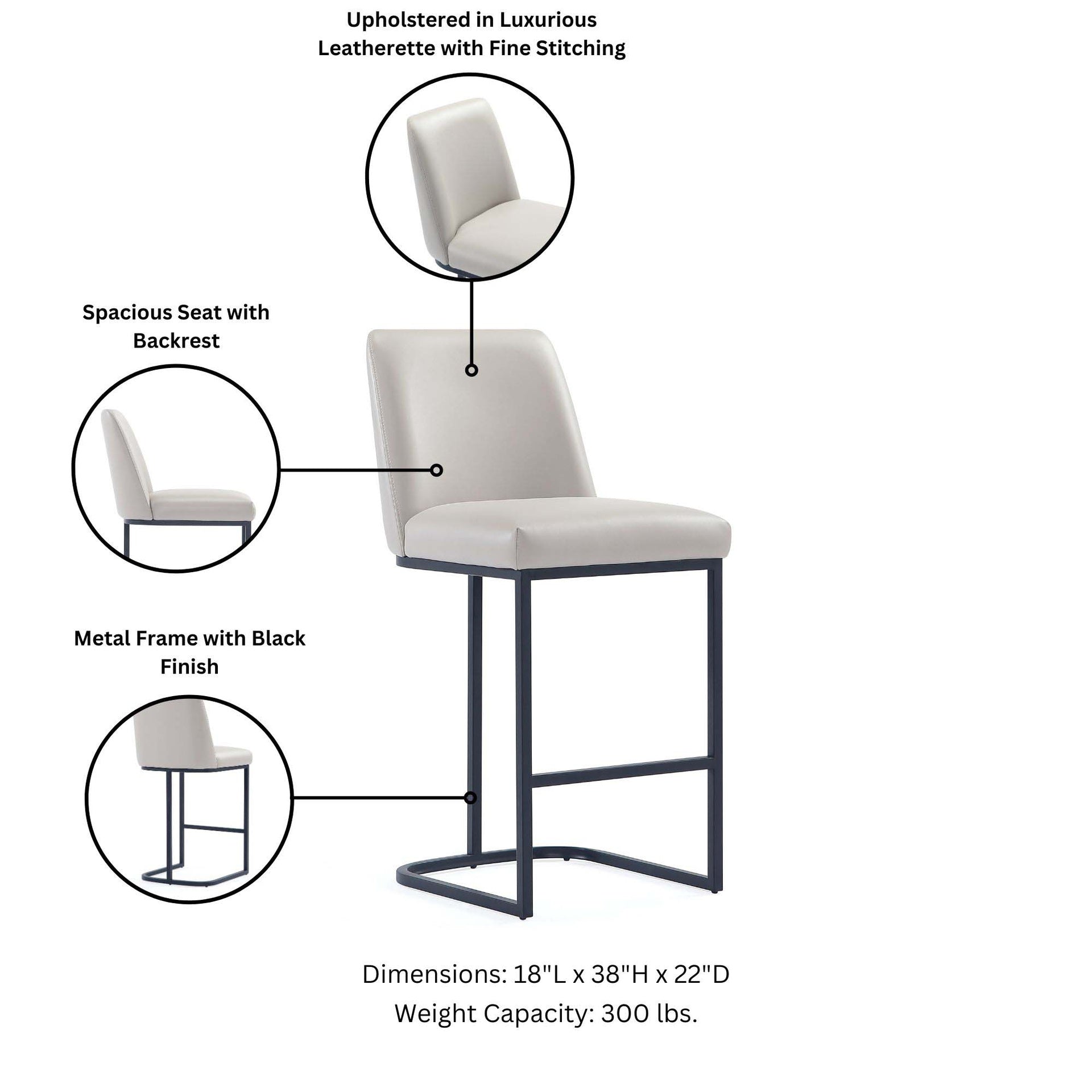 Counter Stool in Light Gray