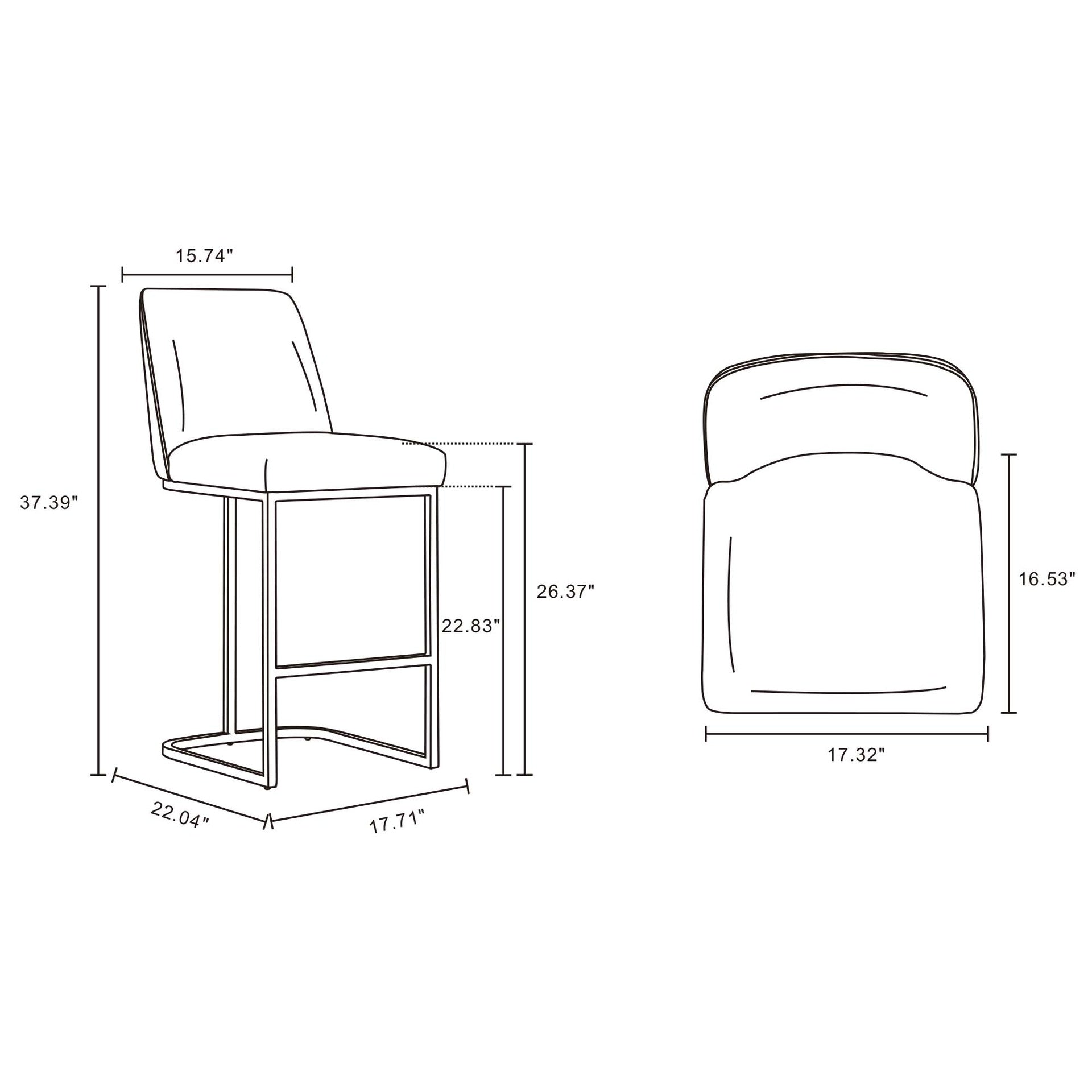 Counter Stool in Light Gray