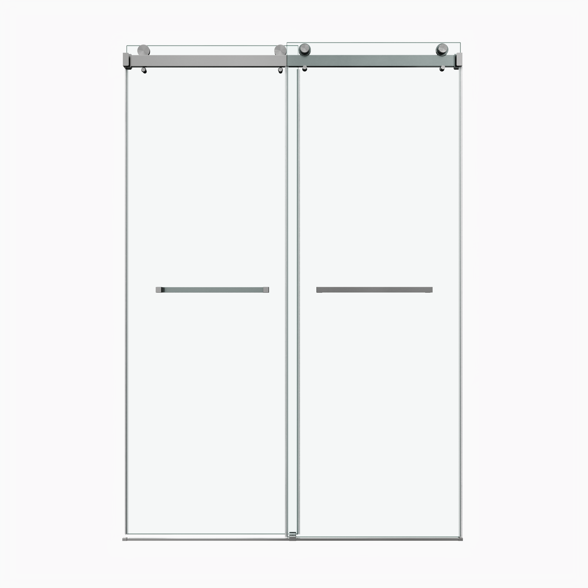 54*76" Frameless Double Sliding Shower Door, Double Shower Door, 3/8″ (10mm) SGCC Tempered Glass, Stainless Steel