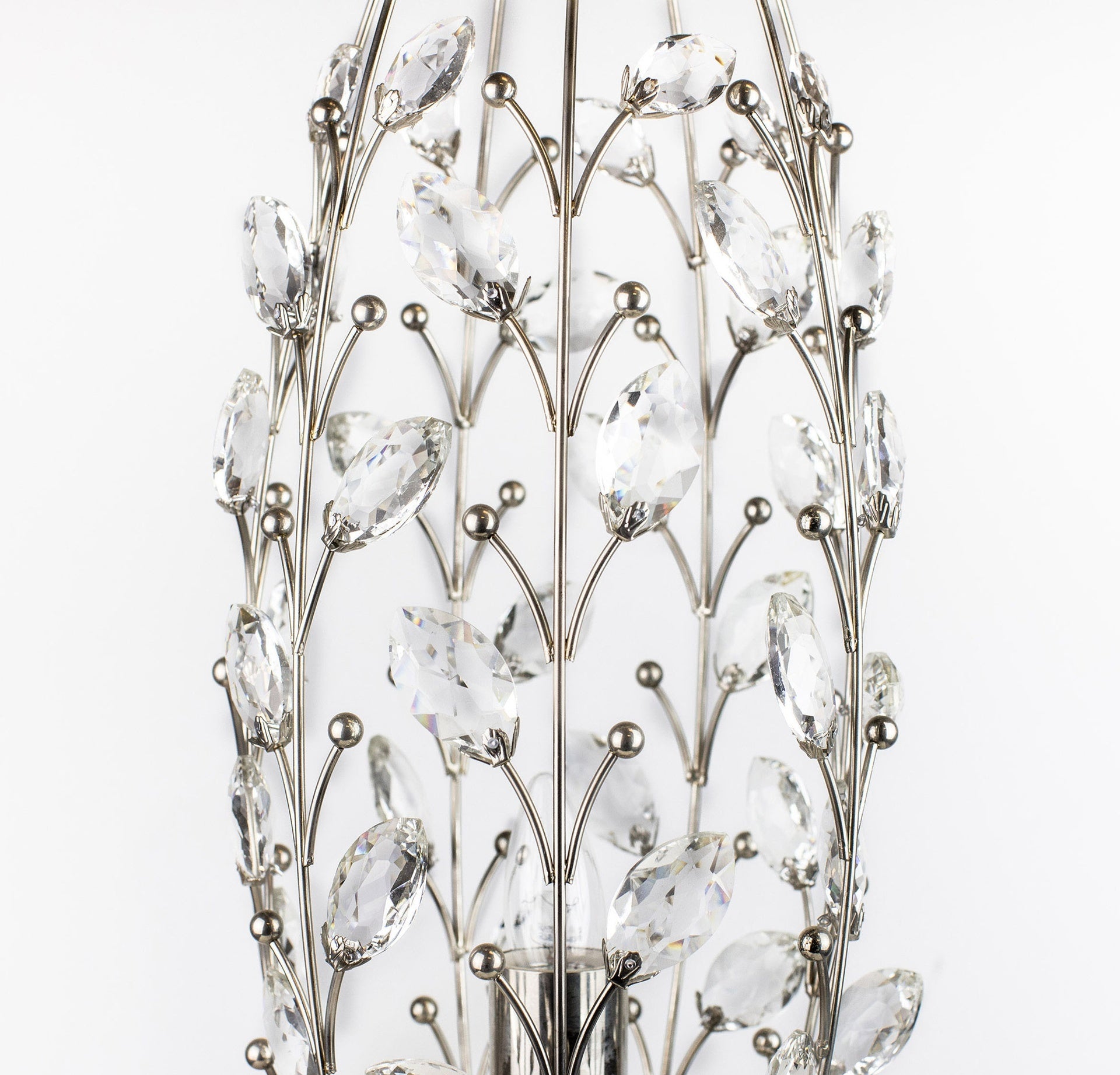 Crystal Buds 18" Contemporary Metal Uplight Lamp in Polished Nickel with Clear K9 Crystal Accents from Grandview Gallery by LumiSource