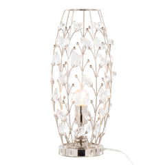 Crystal Buds 18" Contemporary Metal Uplight Lamp in Polished Nickel with Clear K9 Crystal Accents from Grandview Gallery by LumiSource