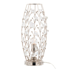 Crystal Buds 18" Contemporary Metal Uplight Lamp in Polished Nickel with Clear K9 Crystal Accents from Grandview Gallery by LumiSource