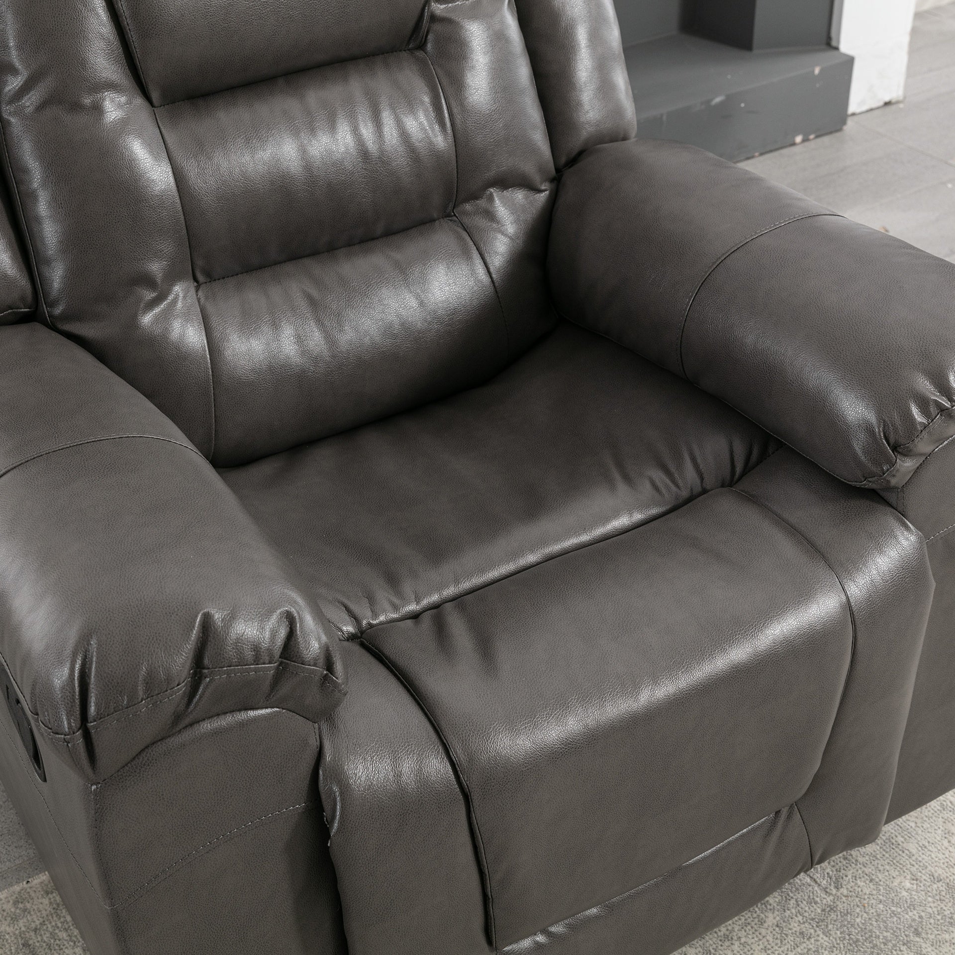 360°Swivel and Rocking Home Theater Recliner Manual Recliner Chair with Wide Armrest for Living Room,Bedroom, Grey