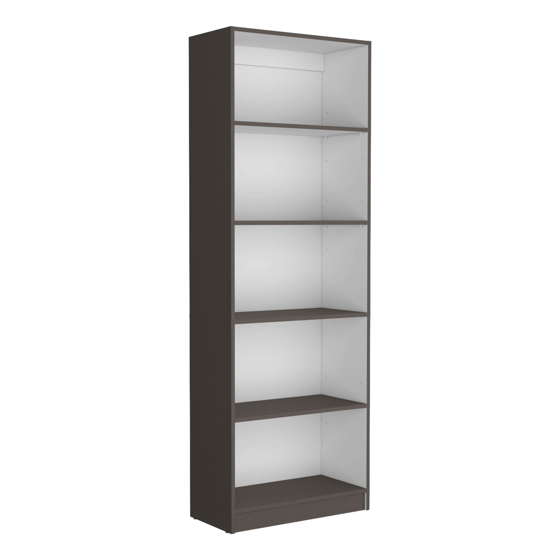 Home 4 Shelves Bookcase with Multi-Tiered Storage -Matt Gray / White -Office