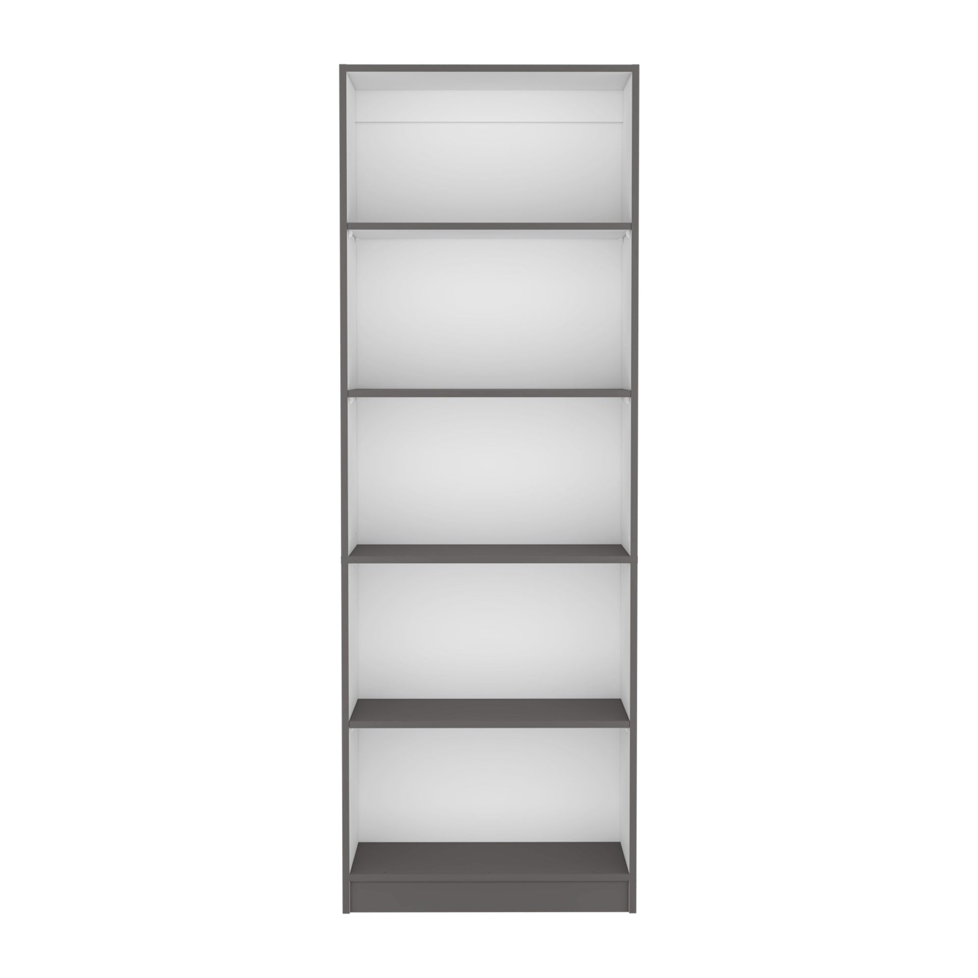 Home 4 Shelves Bookcase with Multi-Tiered Storage -Matt Gray / White -Office