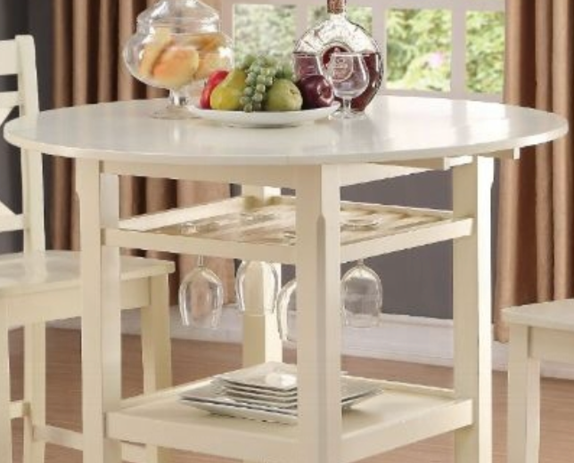 Tartys Cream Finish Counter Height Table