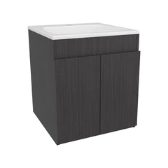 Bathroom Vanity 45 Meka, with Two Drawers and Open Shelf, Black