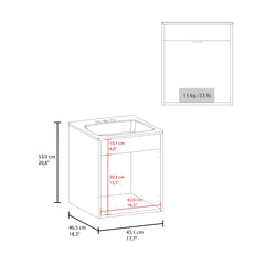 Bathroom Vanity 45 Meka, with Two Drawers and Open Shelf, Black