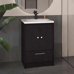 Bathroom Vanity with Two Doors, Two Drawers Madison, Black