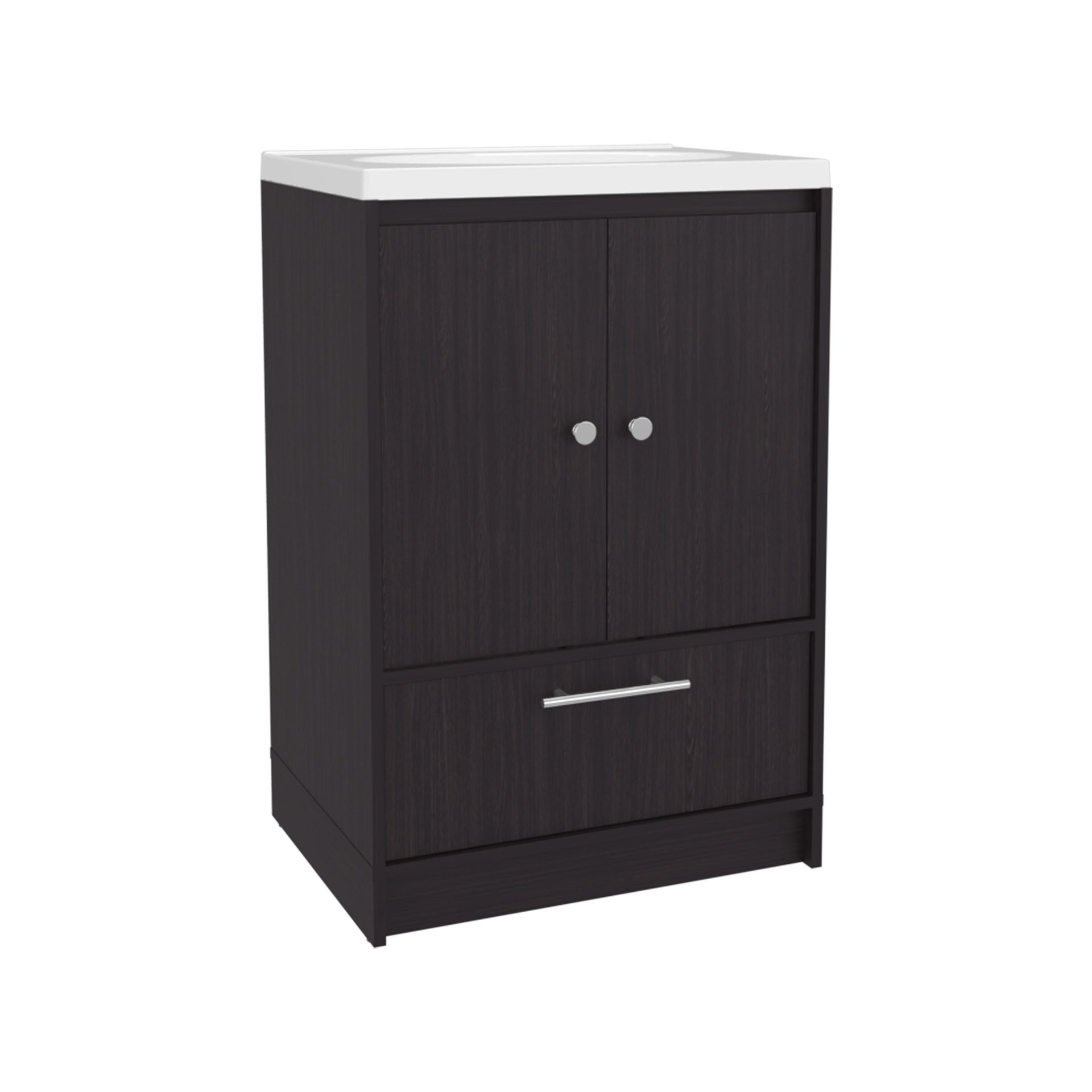 Bathroom Vanity with Two Doors, Two Drawers Madison, Black