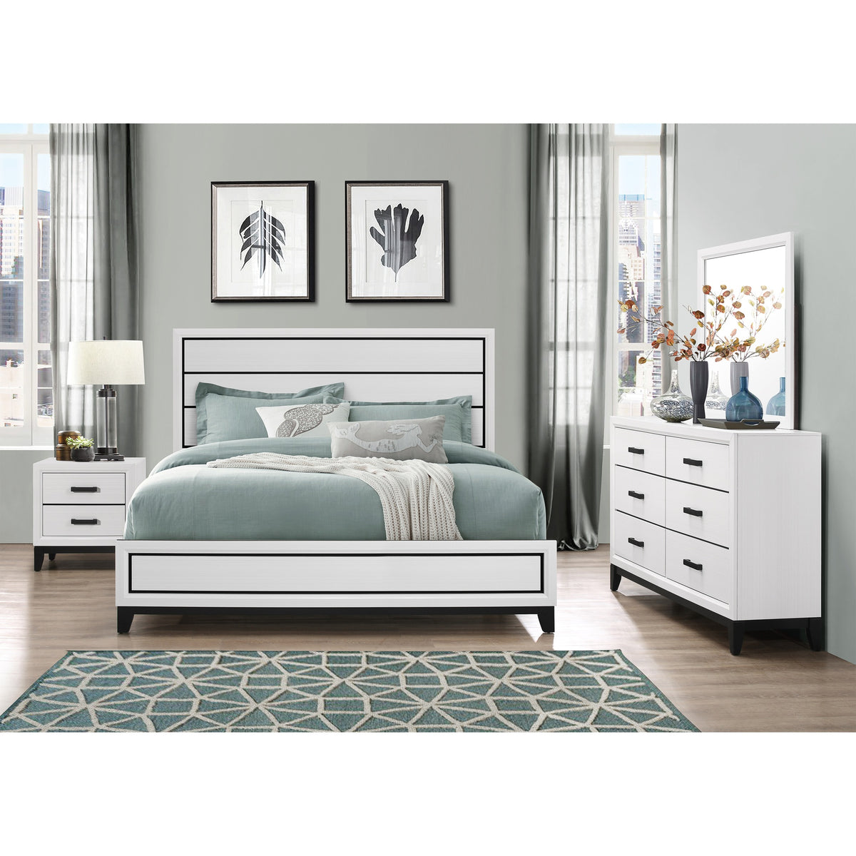 MIRAGE WHITE 5PC KING BEDROOM SET