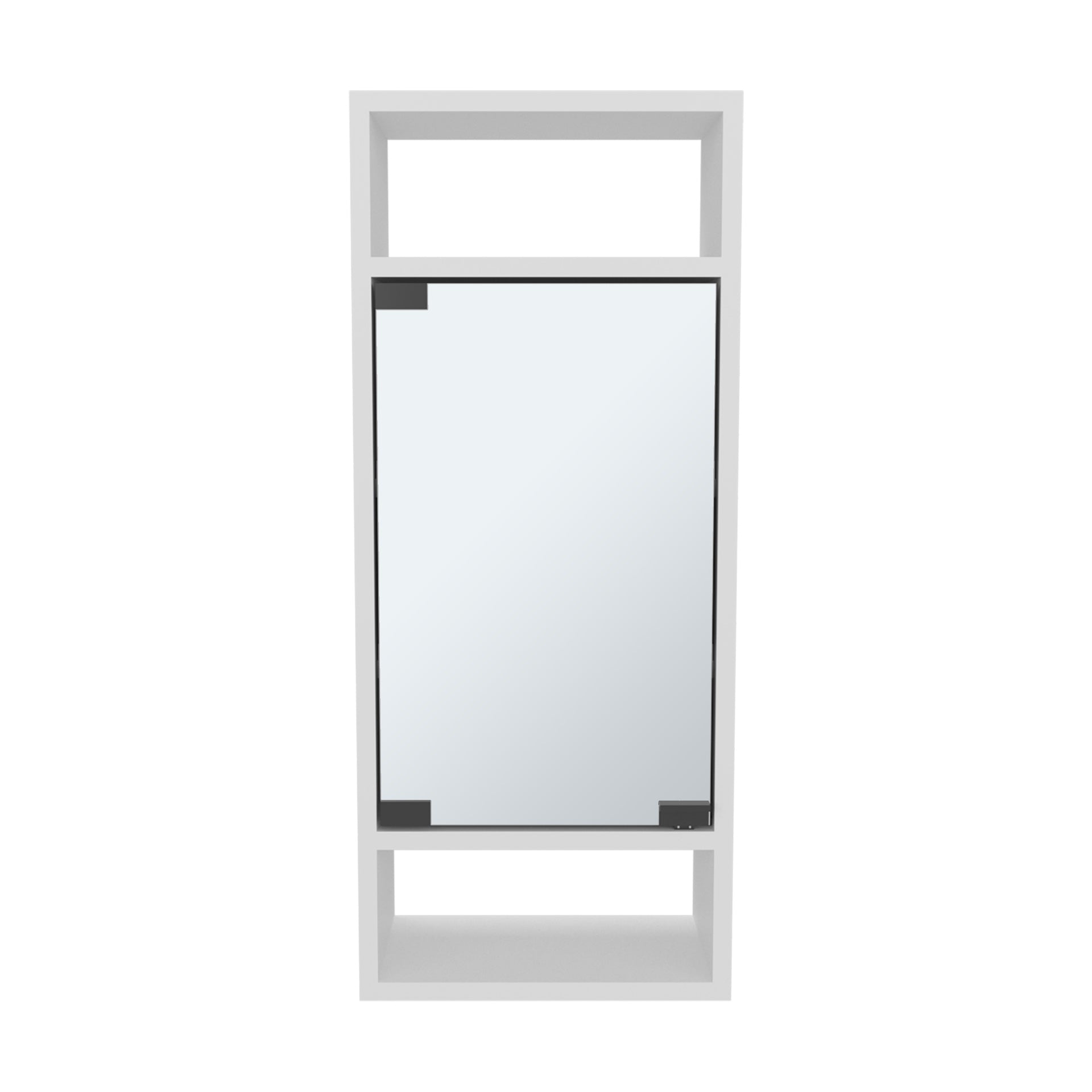 Uros Wall-Mounted Mirror Medicine Cabinet With One Door And Interior Storage Shelves, White