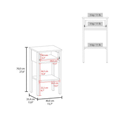 Newcastle Nightstand With One Drawer And Open Shelf, Modern Bedside Table, White