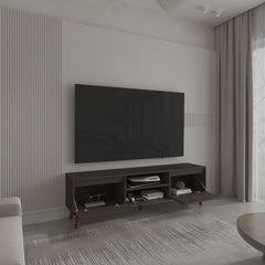 Polaris TV Stand with Open Shelves, Two Storage Shelves For Media Storage and Entertainment Console, Perfect for Living Room or Bedroom