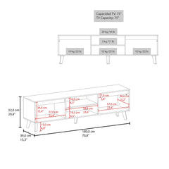 Polaris TV Stand with Open Shelves, Two Storage Shelves For Media Storage and Entertainment Console, Perfect for Living Room or Bedroom
