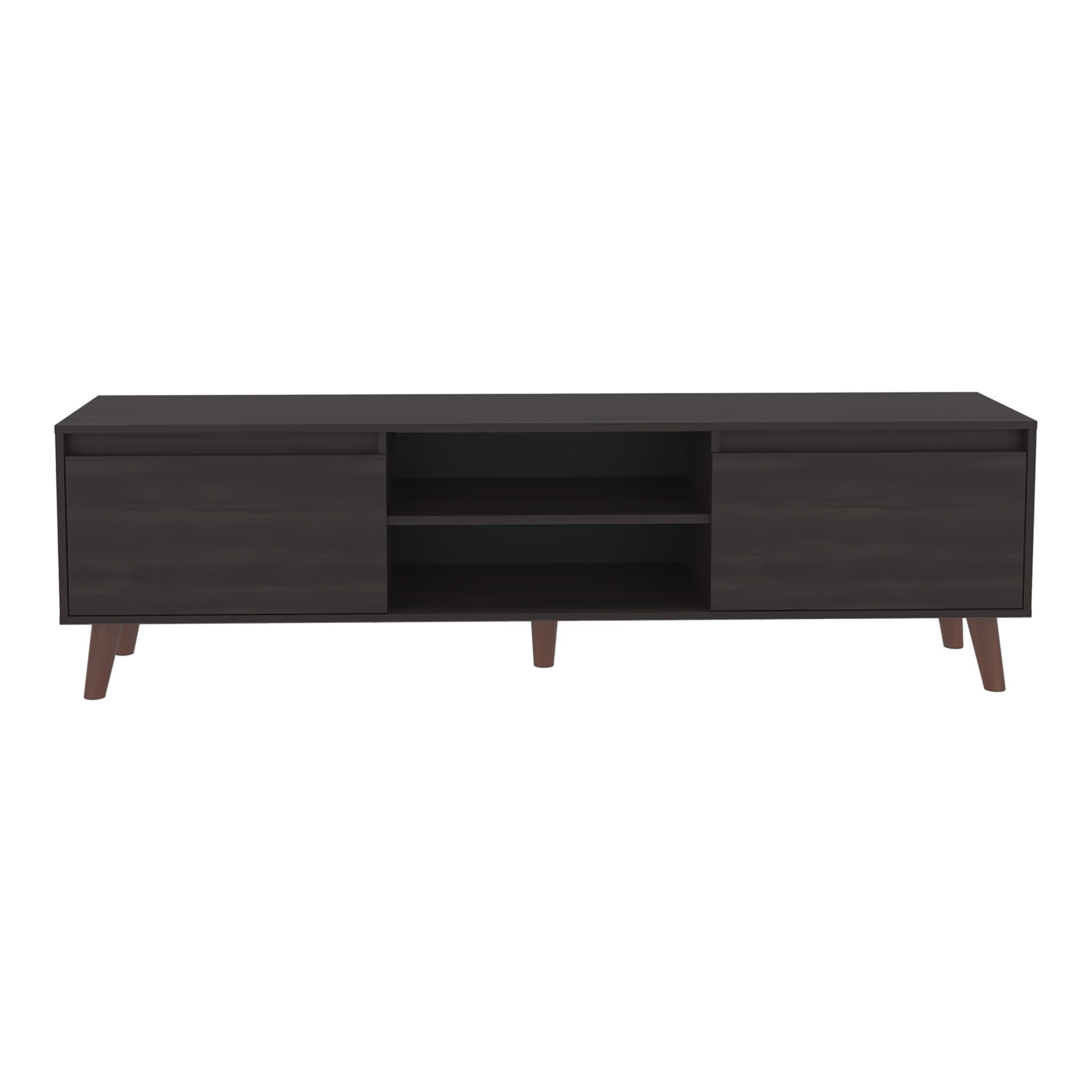 Polaris TV Stand with Open Shelves, Two Storage Shelves For Media Storage and Entertainment Console, Perfect for Living Room or Bedroom
