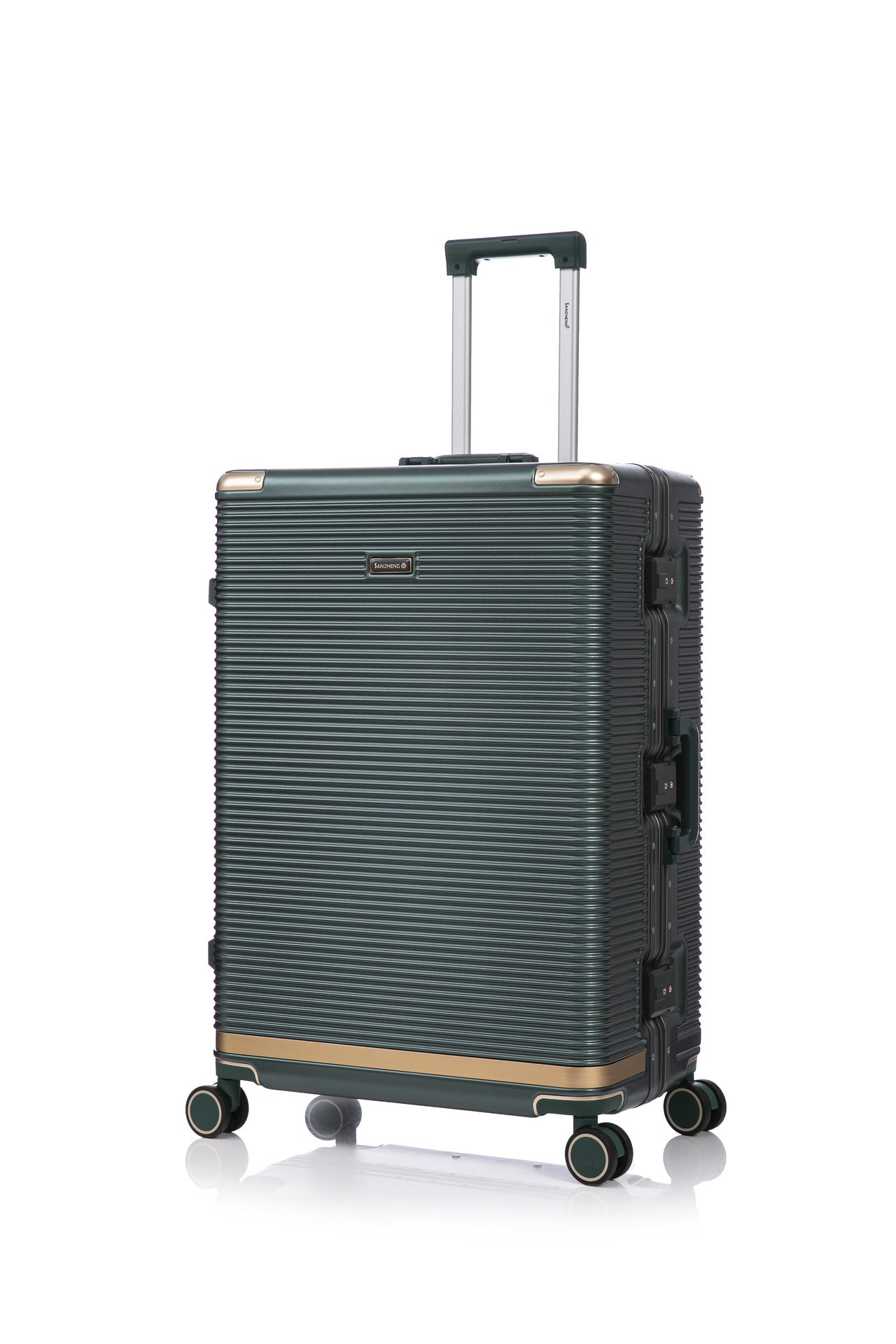 Luggage set PC+aluminum 20/24/28 inch three models set, stylish aluminum frame password lock luggage, suitable for travel suitcases and suitcases