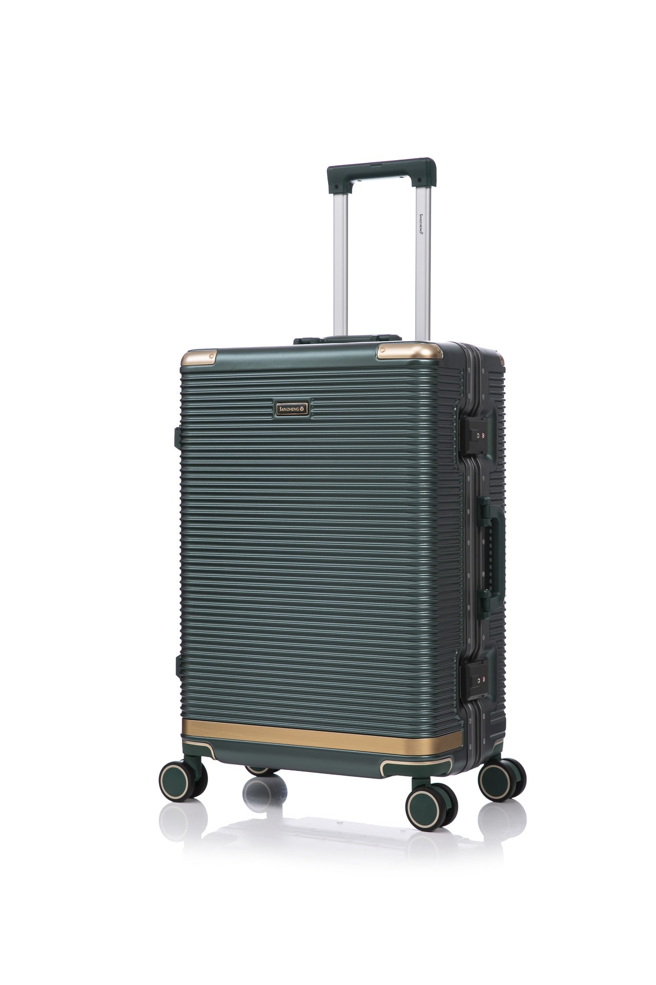 Luggage set PC+aluminum 20/24/28 inch three models set, stylish aluminum frame password lock luggage, suitable for travel suitcases and suitcases