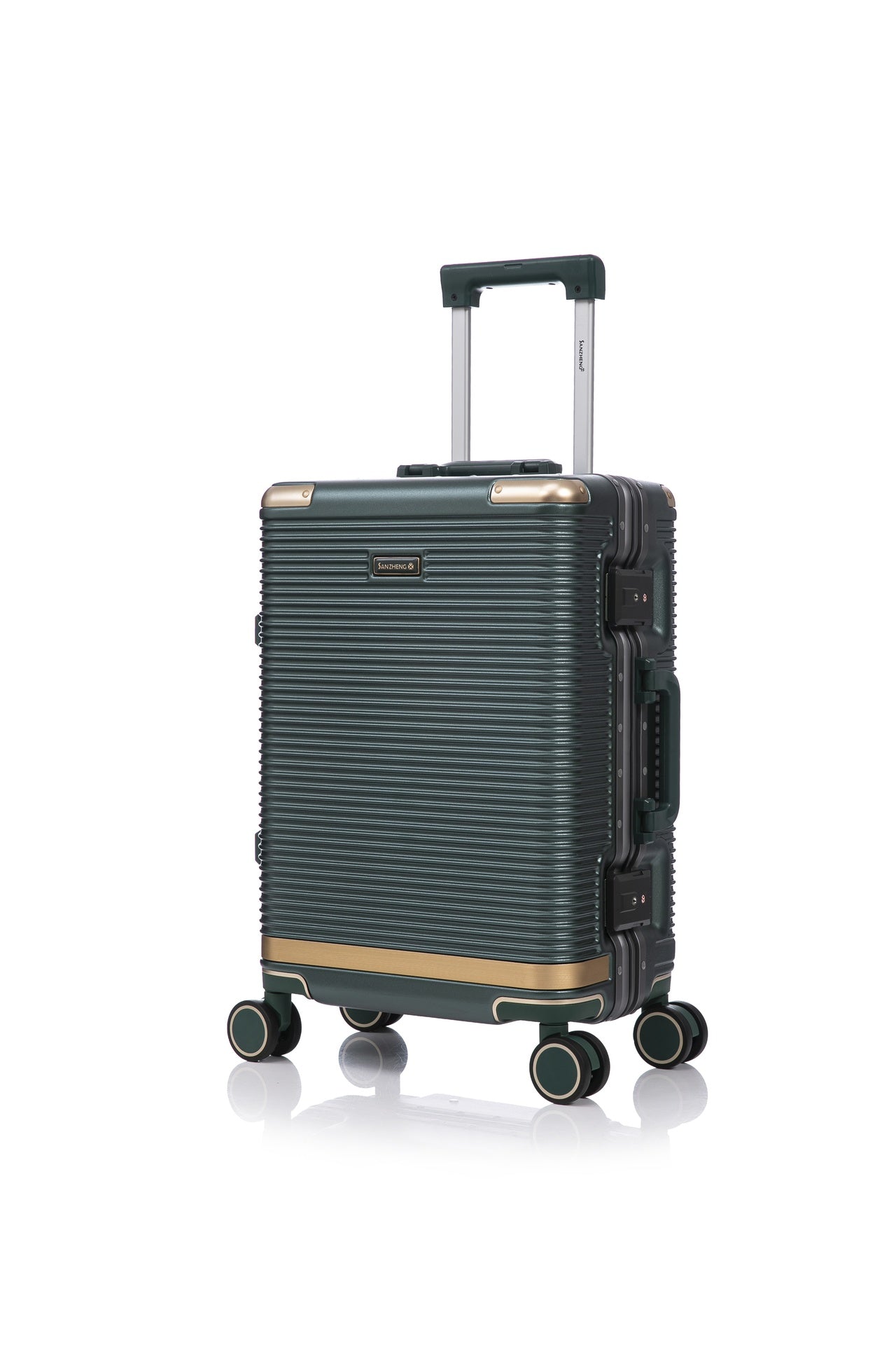 Luggage set PC+aluminum 20/24/28 inch three models set, stylish aluminum frame password lock luggage, suitable for travel suitcases and suitcases