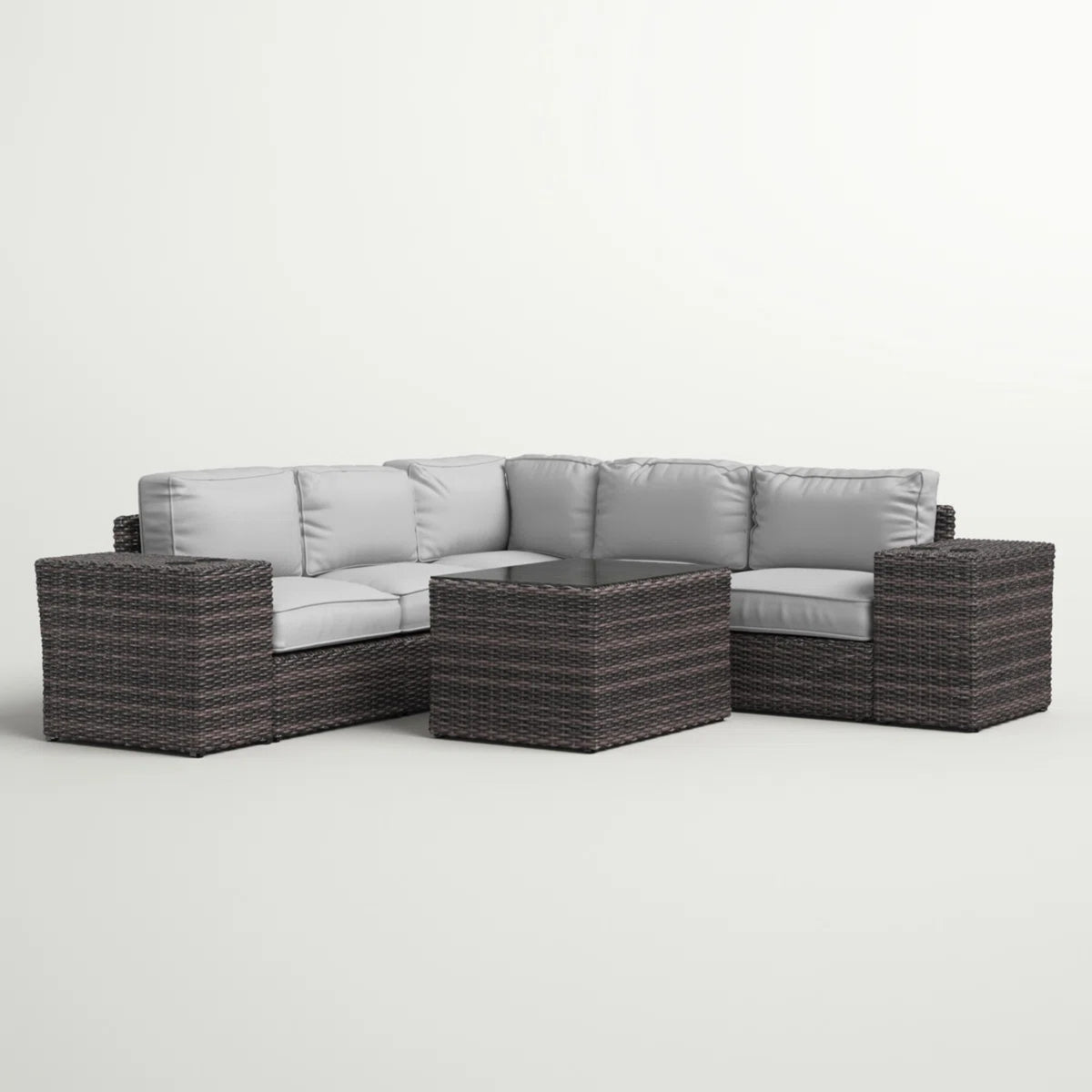 Ready-to-Use 4-Seat Rattan Wicker Patio Furniture Set with Cushions
