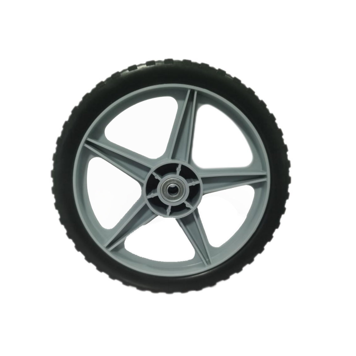 12" Spoked Plastic Wheel and Tire,  Universal Replacement Wheel for Lawn Mowers and DIY Trolley Wagon Cart 10 Pack