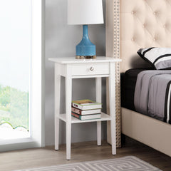 Sleek Modern Nightstand In Crisp White