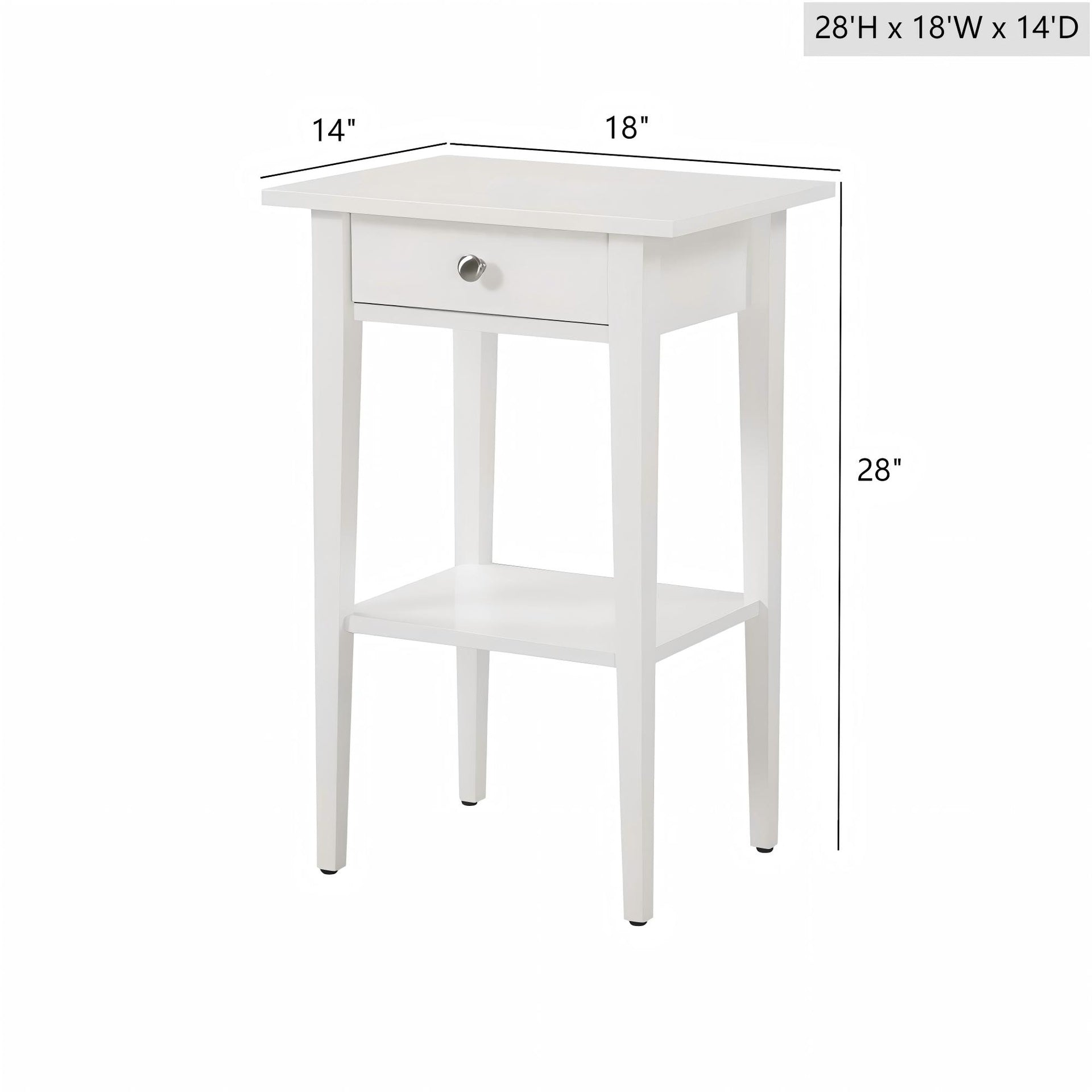 Sleek Modern Nightstand In Crisp White