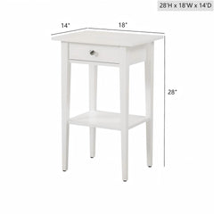 Sleek Modern Nightstand In Crisp White