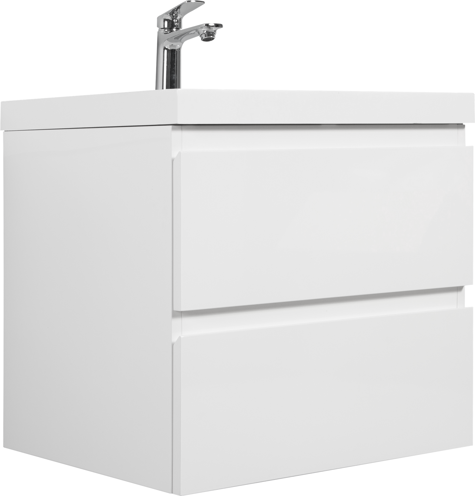 42" Bathroom Vanity Countertop Only, Single-hole Solid Surface Cabinet Top White 24V11PB42-W1920P212044