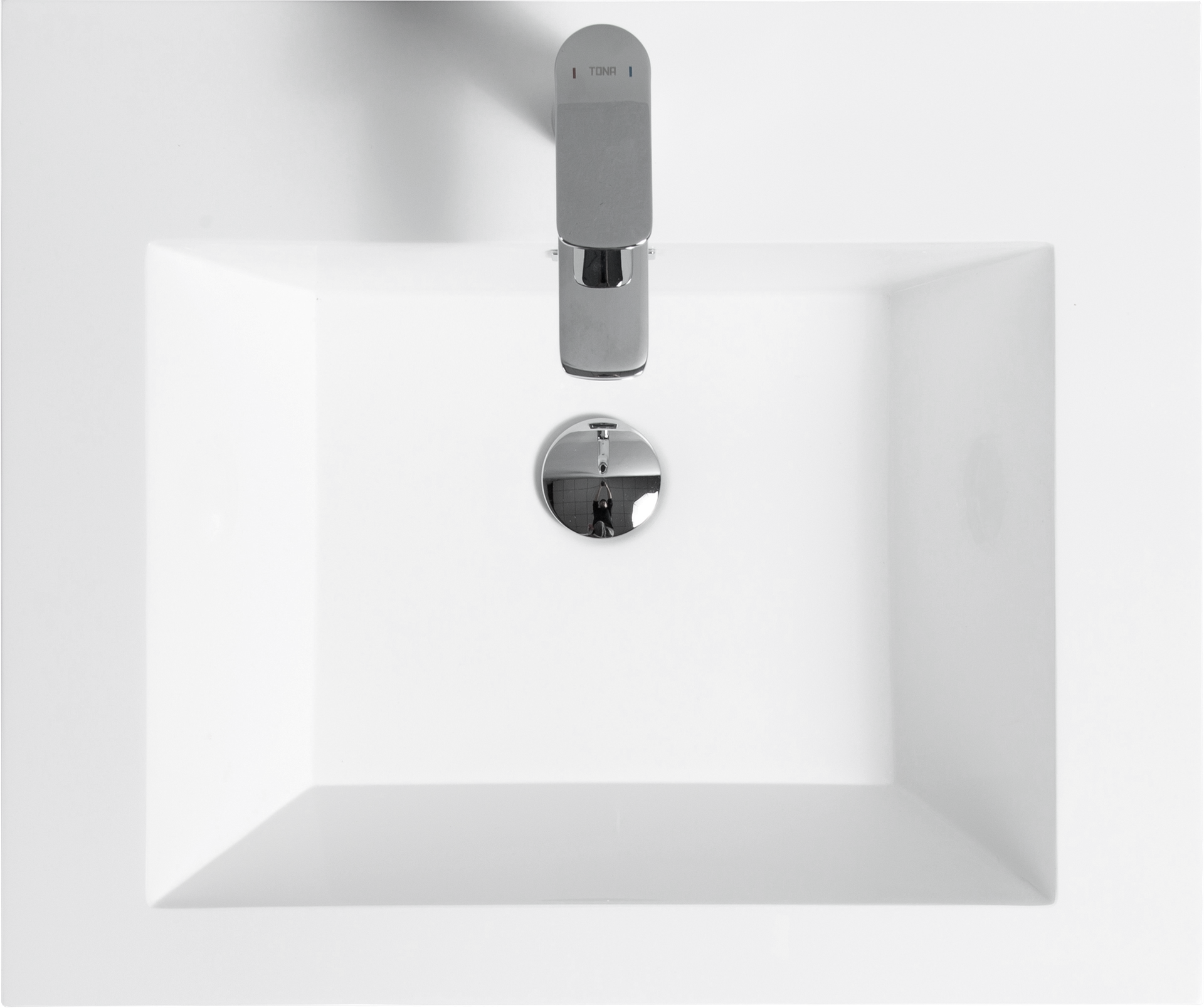 42" Bathroom Vanity Countertop Only, Single-hole Solid Surface Cabinet Top White 24V11PB42-W1920P212044