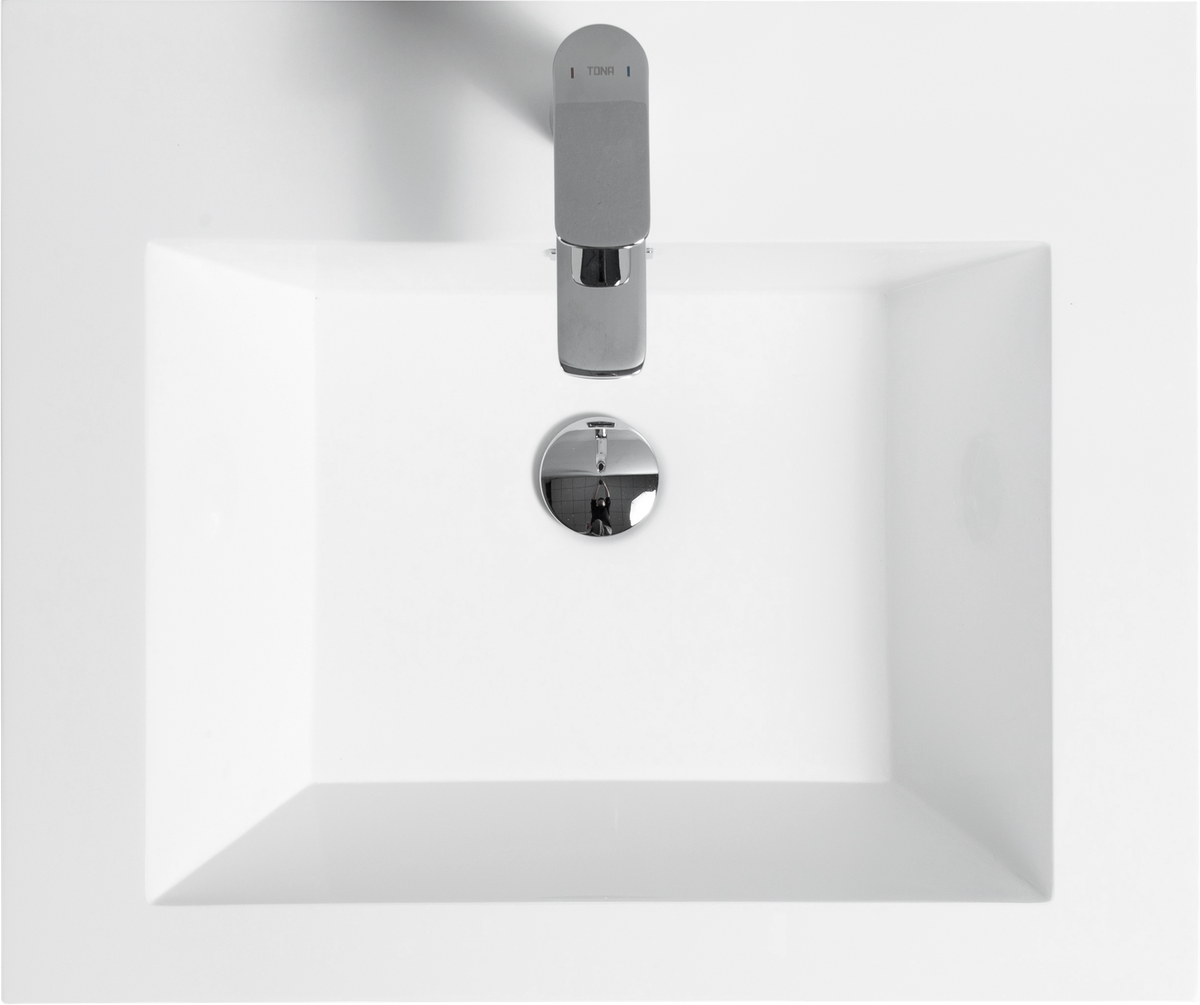 42" Bathroom Vanity Countertop Only, Single-hole Solid Surface Cabinet Top White 24V11PB42-W1920P212044