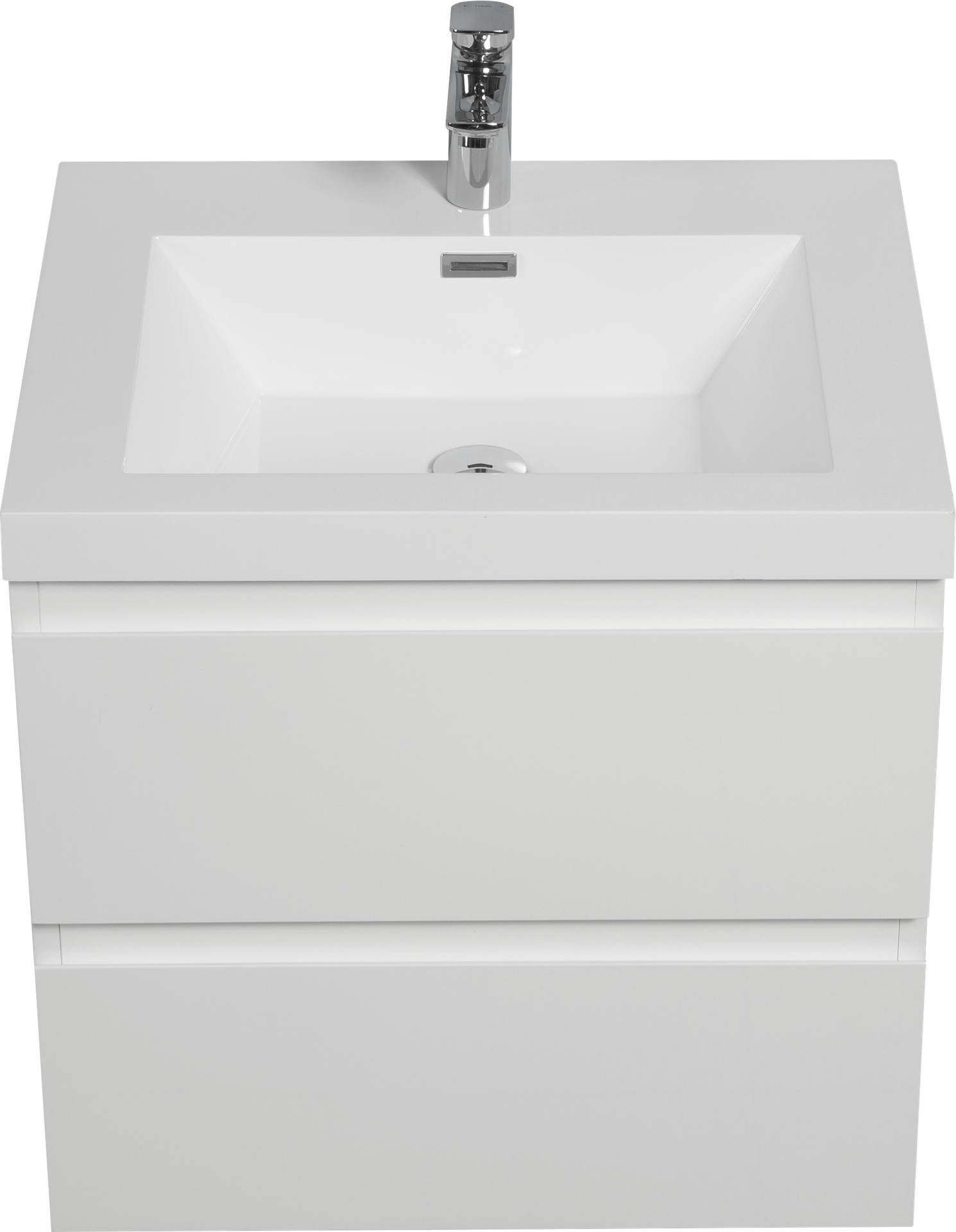42" Bathroom Vanity Countertop Only, Single-hole Solid Surface Cabinet Top White 24V11PB42-W1920P212044