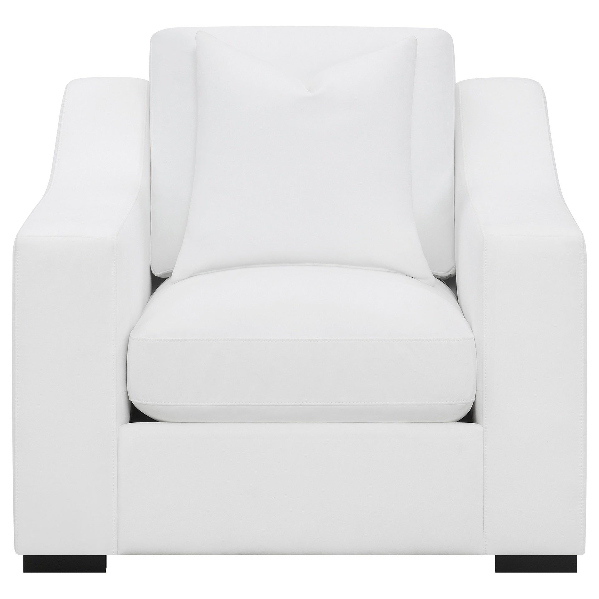 Chelan White Upholstered Sloped Arm Accent Chair