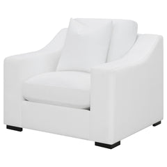 Chelan White Upholstered Sloped Arm Accent Chair