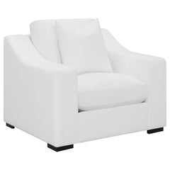 Chelan White Upholstered Sloped Arm Accent Chair
