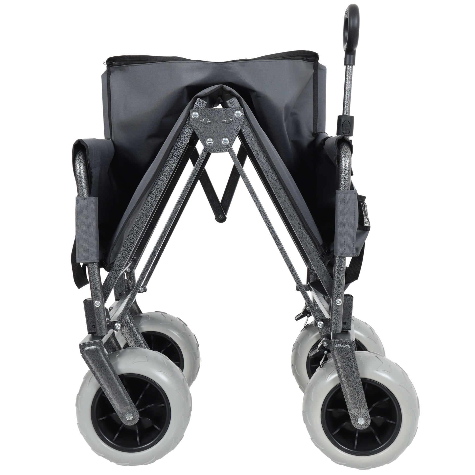 3-in-1 Folding Wagon with Bench Seat – patent protection, Includes 1 ice pack, 500lbs Capacity, 9"x4" Beach Tires for Camping & Beach, gray