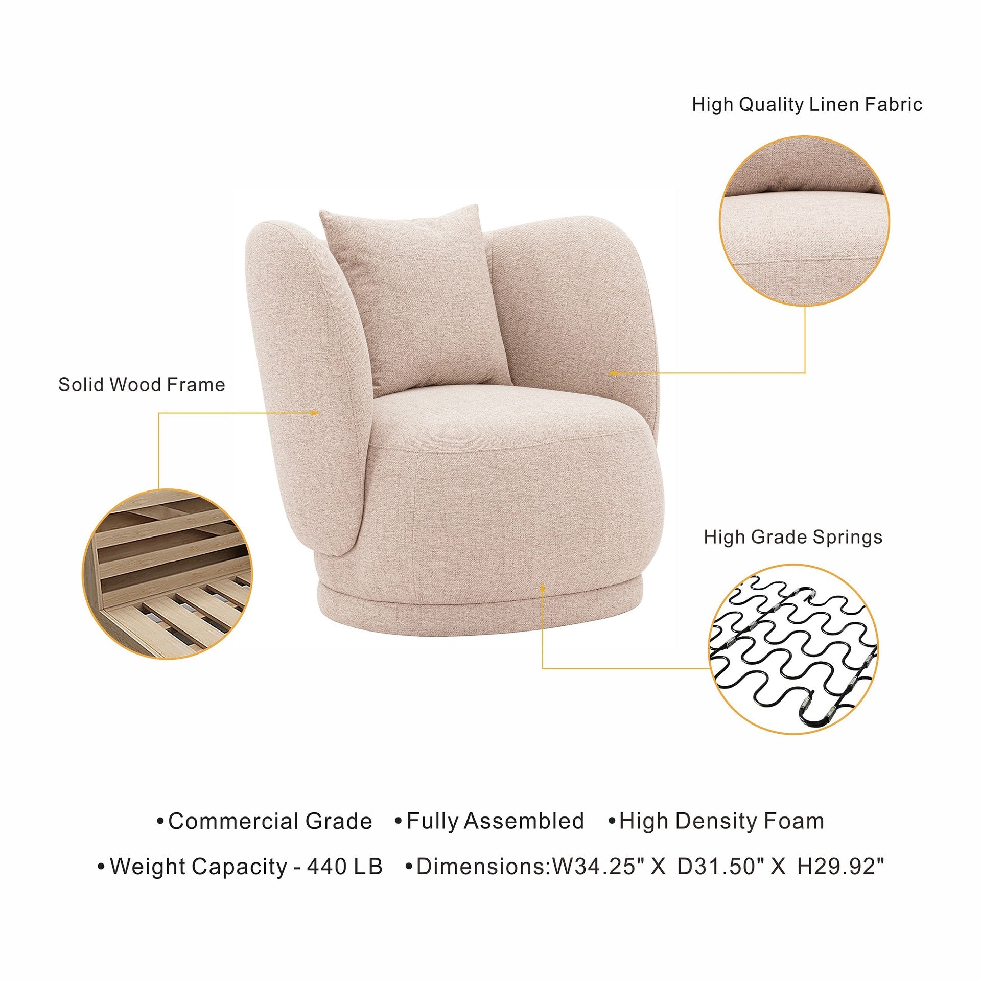 Lounge Chair in Wheat