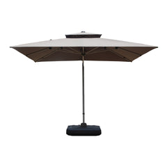 9 ft. Aluminum Cantilever Tilt Patio Umbrella with Center Pole, Gray (Base Not Included)