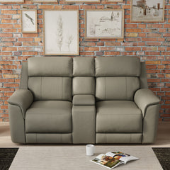 Oslo Dual Power Reclining Love Seat with Console in Mineral