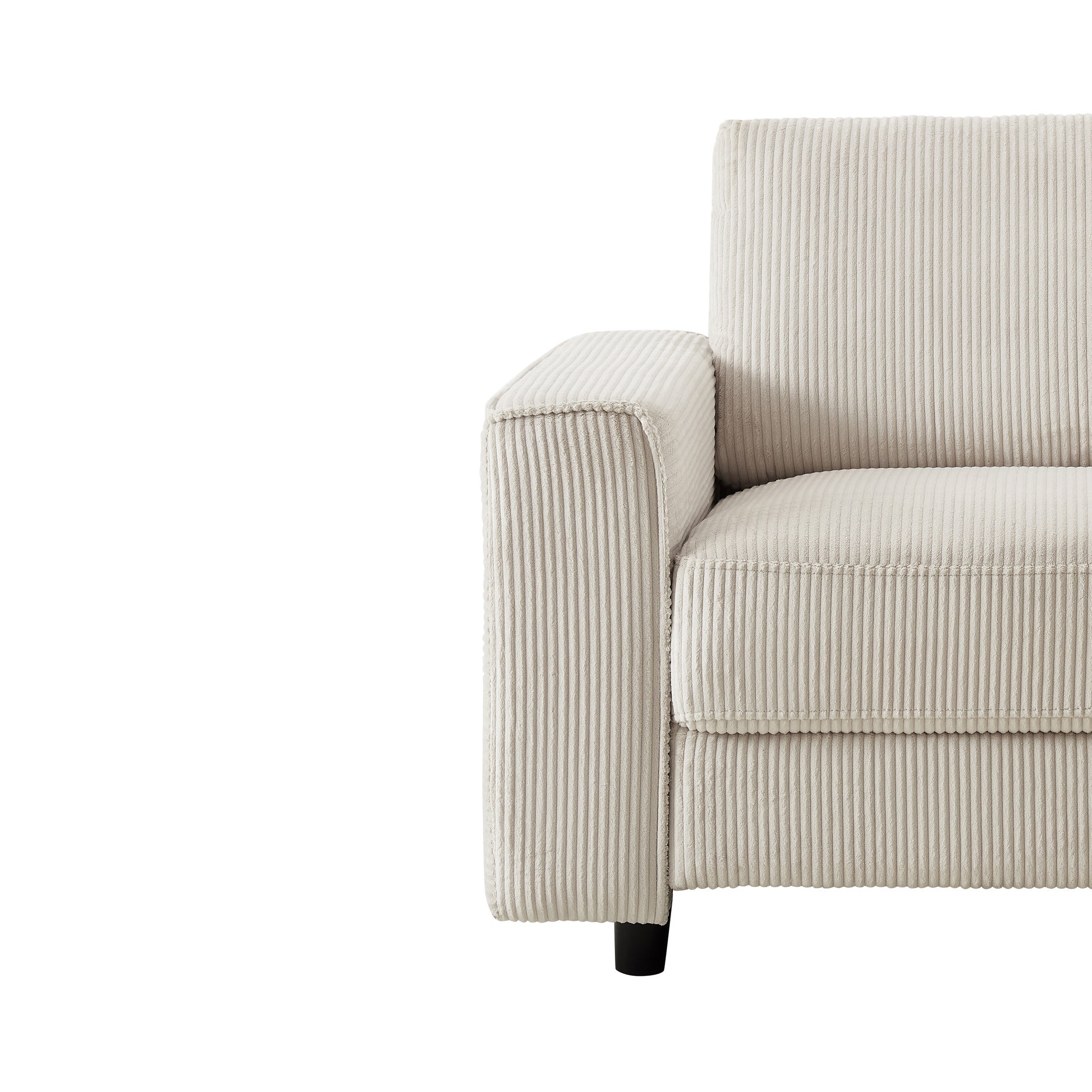 Modern Minimalist Chair Corduroy Sofa, Beige, Suitable for Daily Home Use