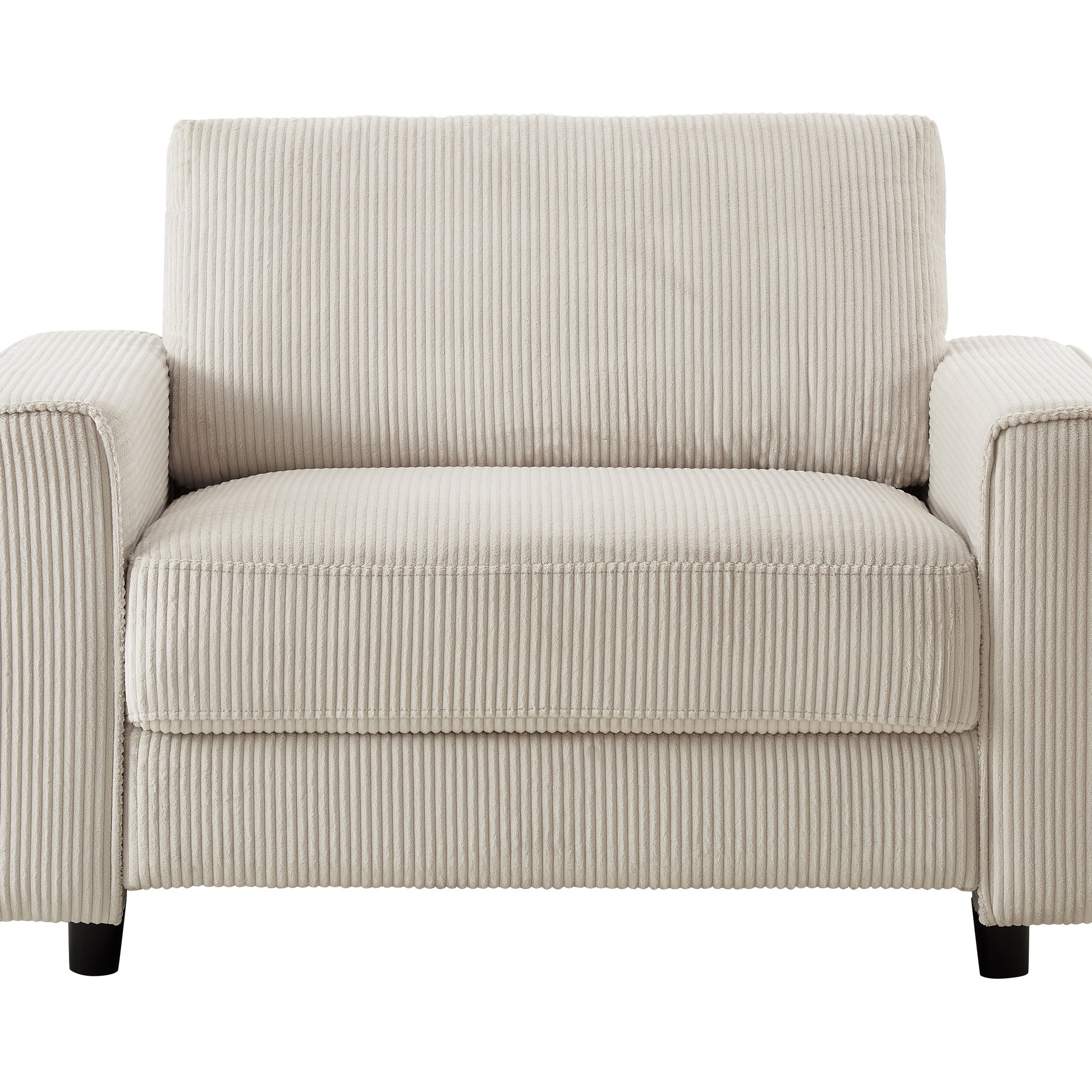 Modern Minimalist Chair Corduroy Sofa, Beige, Suitable for Daily Home Use