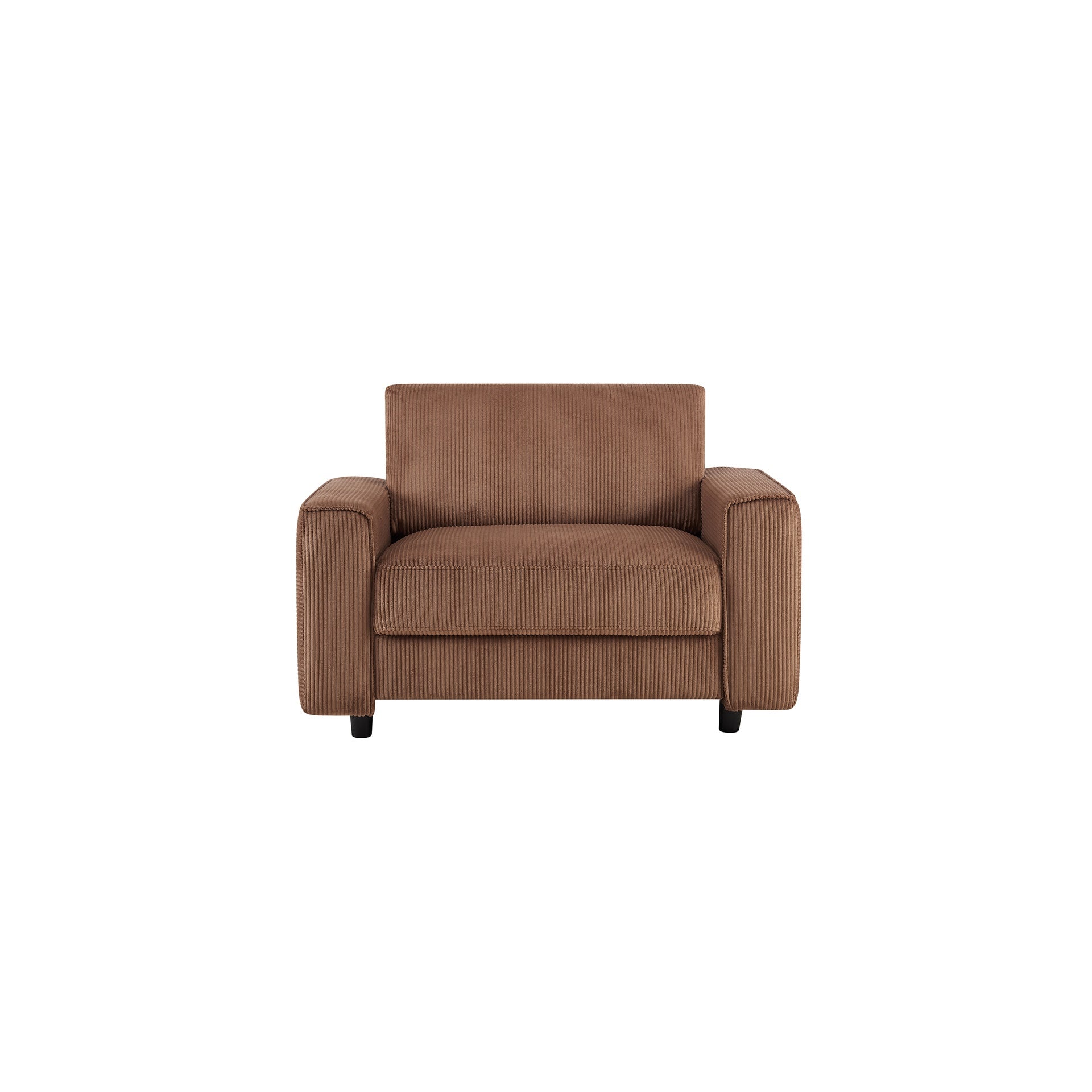 Modern Minimalist Style Corduroy Sectional Sofa 3-Piece Set, Brown, Suitable for Daily Home Use