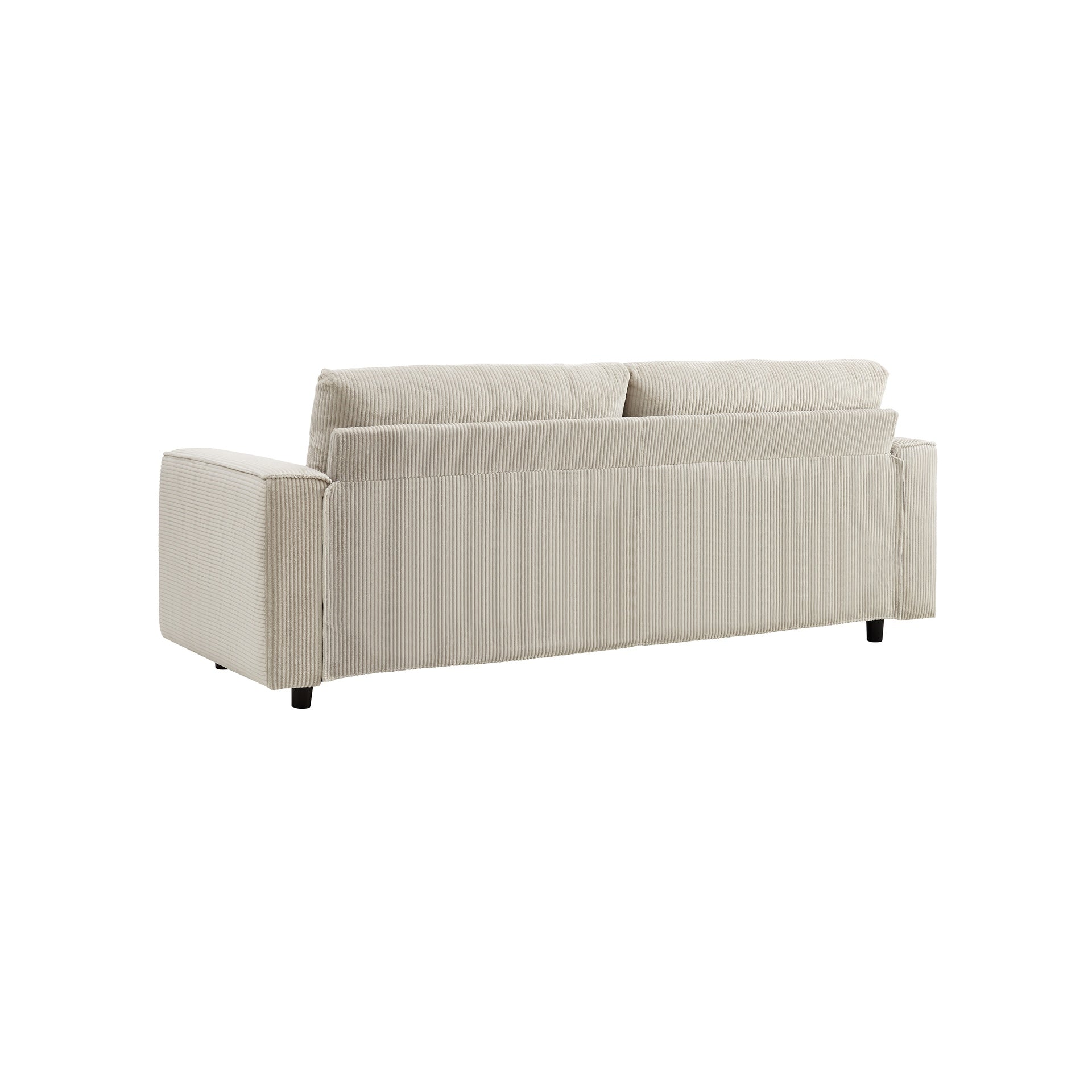 Modern Minimalist Style Corduroy Sectional Sofa 3-Piece Set, Beige, Suitable for Daily Home Use