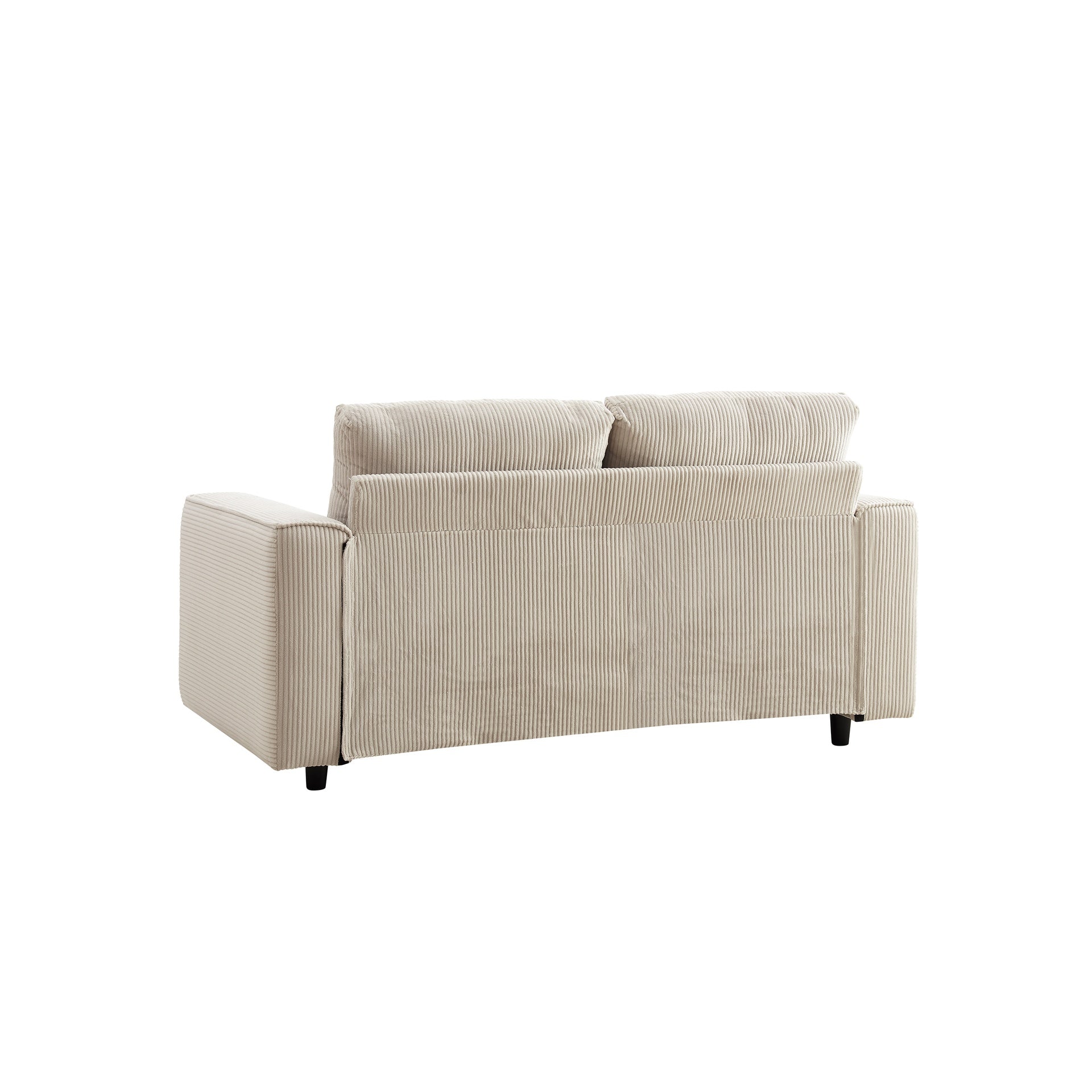 Modern Minimalist Style Corduroy Sectional Sofa 3-Piece Set, Beige, Suitable for Daily Home Use