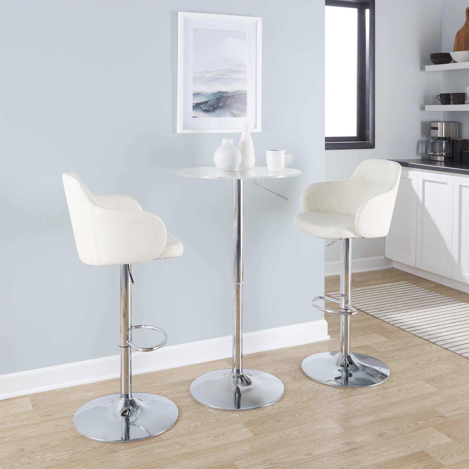 Clear Adjustable Contemporary Bar Table by LumiSource