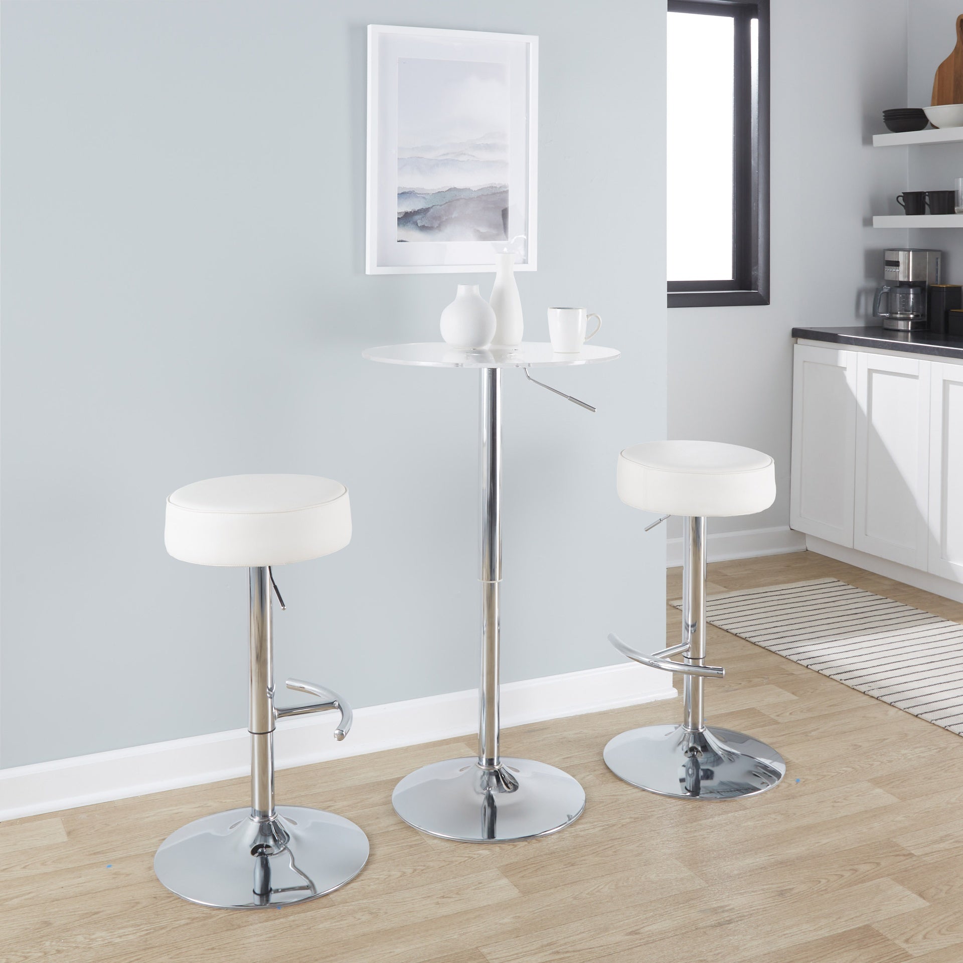 Clear Adjustable Contemporary Bar Table by LumiSource