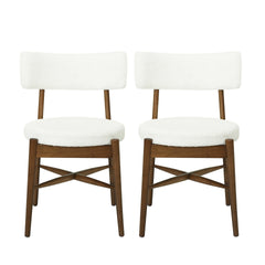 Mid Century Modern Dining Chairs (MP2/Carton)  Walnut+Beige