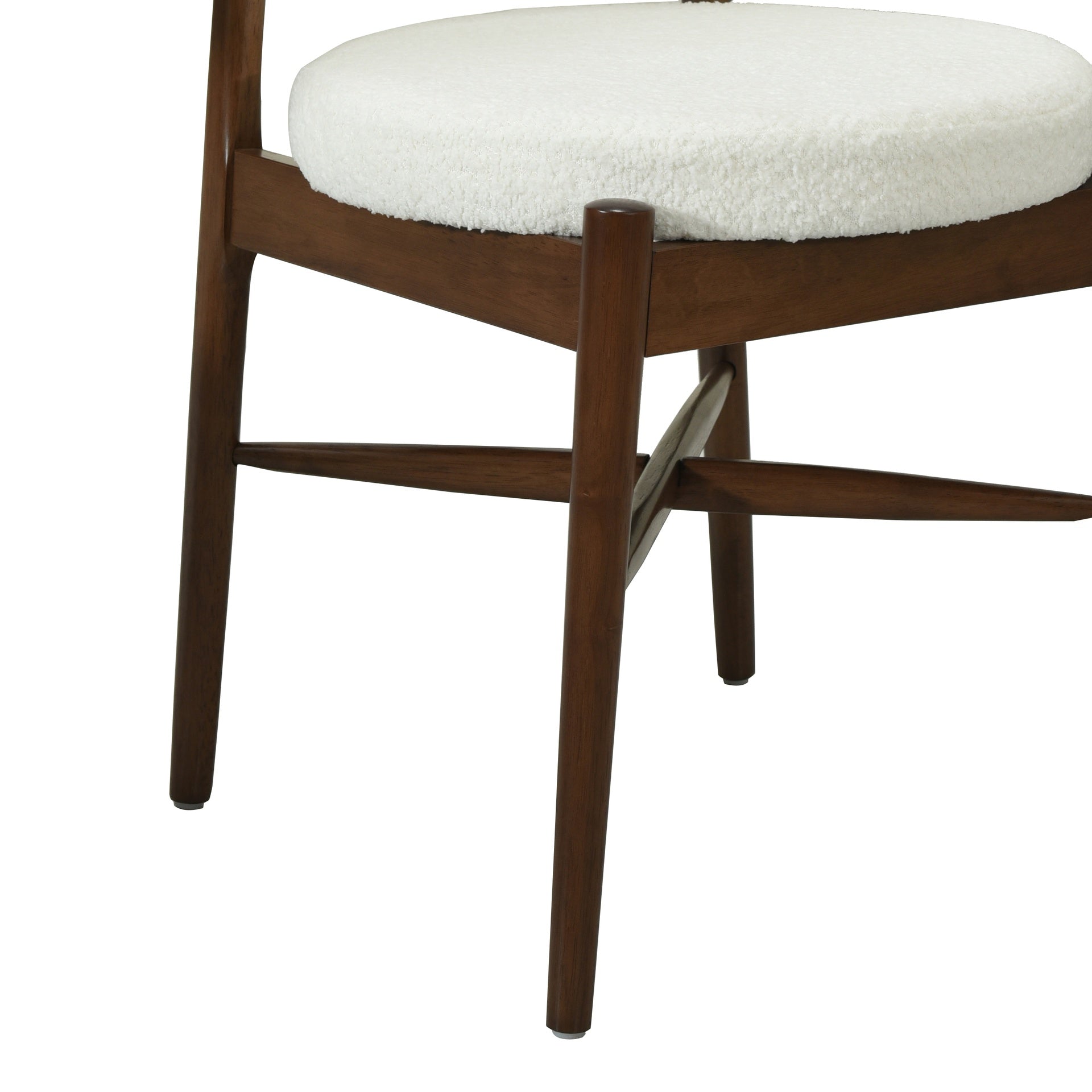 Mid Century Modern Dining Chairs (MP2/Carton)  Walnut+Beige