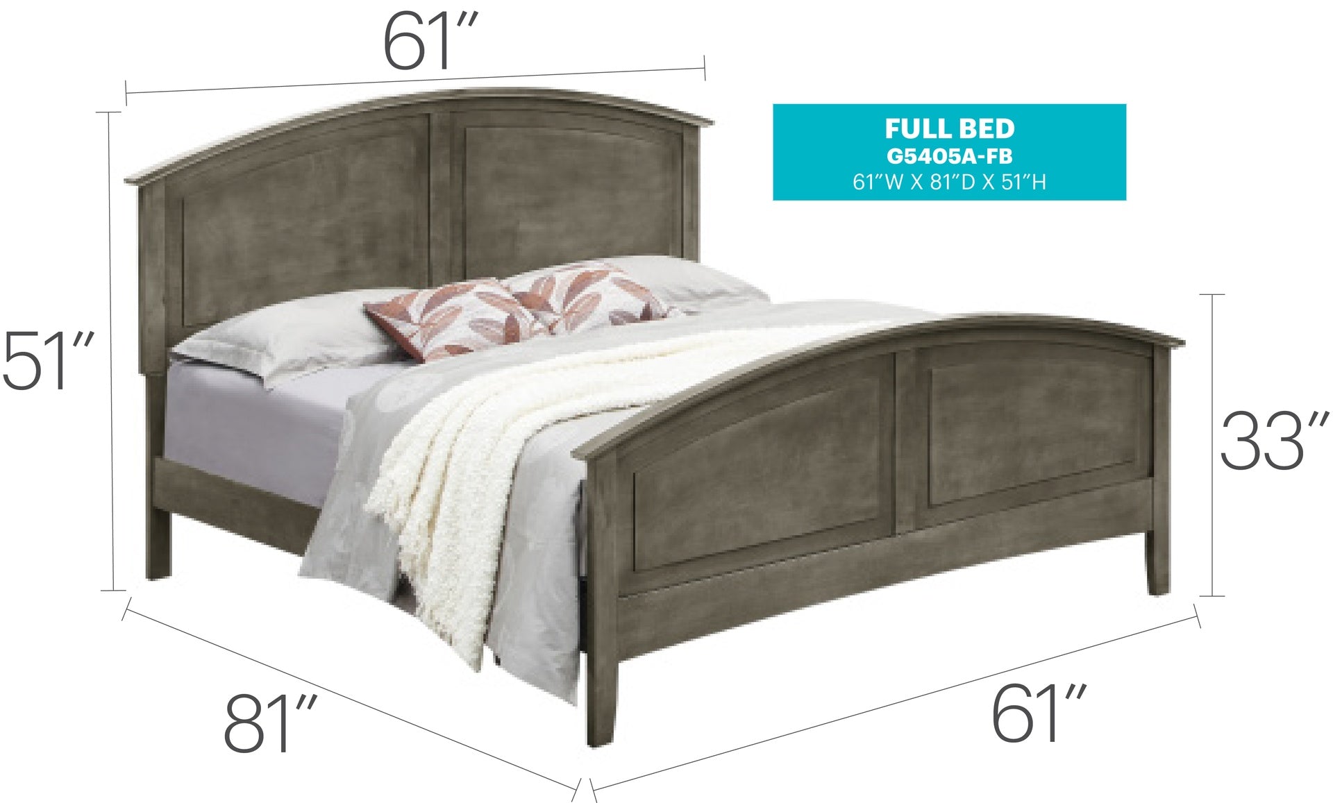 Versatile Casual Full Bed In Gray