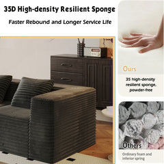 Modular Sectional Couch, Boneless Sofa with Deep Seat, Boneless Couch, High Density Sponge, Compression Sofa for Living Room Bedroom Apartment, No Assembly Required, Grey  (4*Seat+2*Ottoman)
